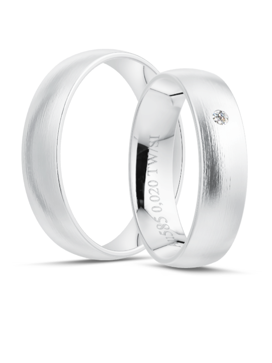 Klassische Trauringe in Weißgold, Brillanten, 333er Gold, 375er Gold, 585er Gold, 750er Gold