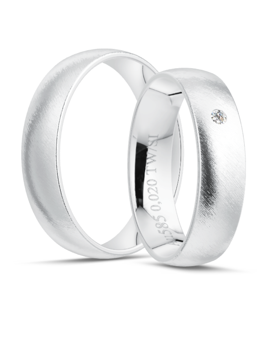 Klassische Trauringe in Weißgold, Brillanten, 333er Gold, 375er Gold, 585er Gold, 750er Gold