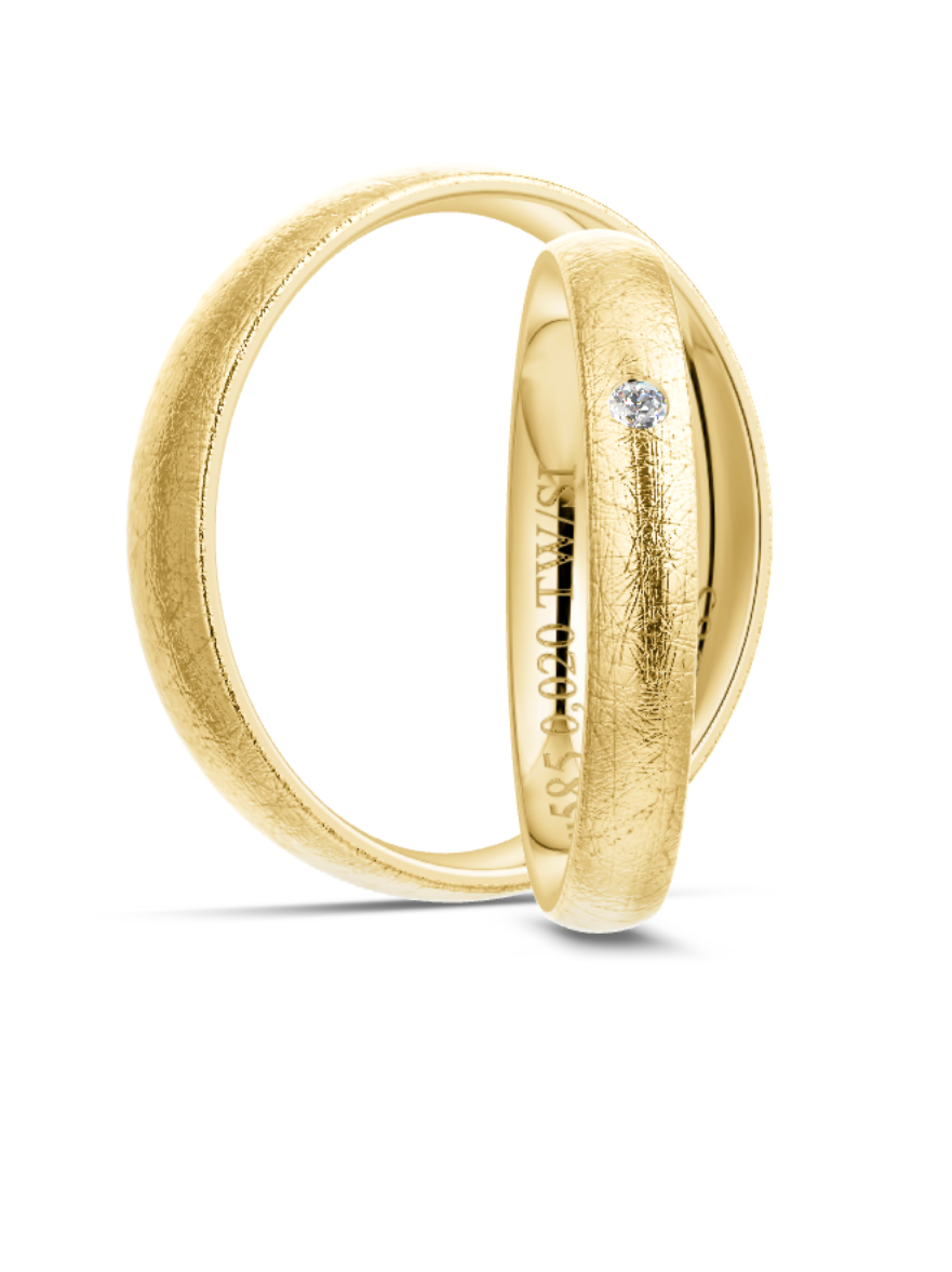 Klassische Trauringe in Gelbgold