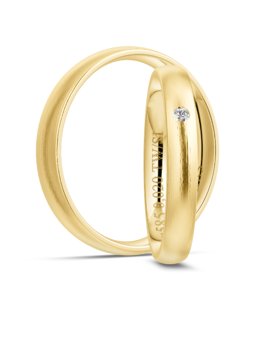 Klassische Trauringe in Gelbgold