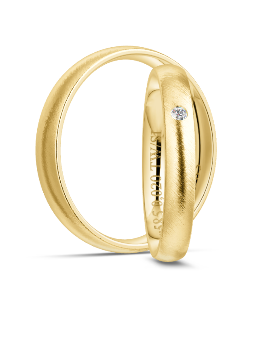 Klassische Trauringe in Gelbgold