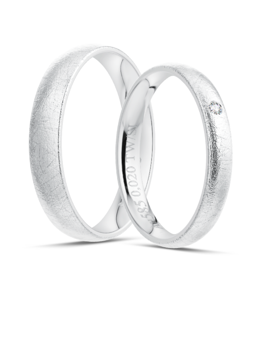 Klassische Trauringe in Weißgold