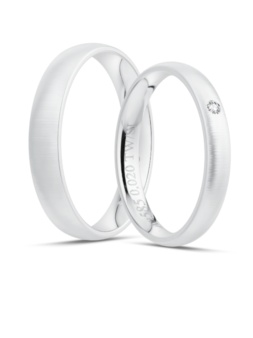 Klassische Trauringe in Weißgold