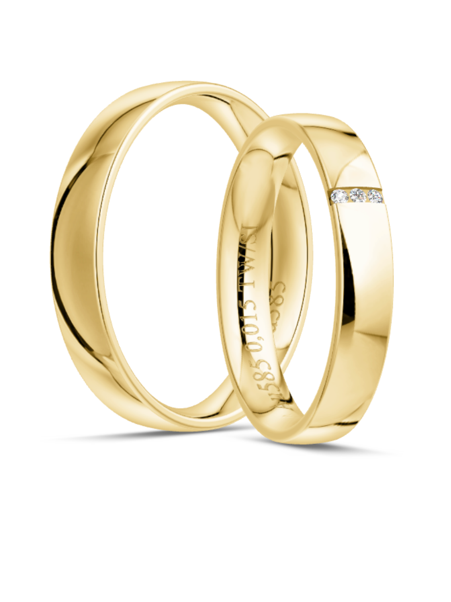 Klassische Trauringe in Gelbgold