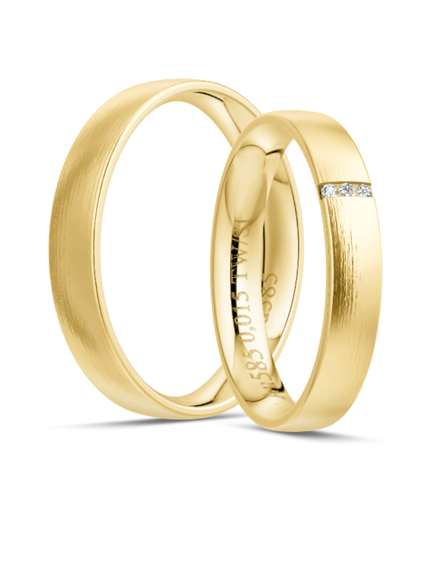 Klassische Trauringe in Gelbgold