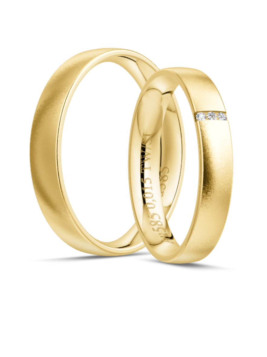 Klassische Trauringe in Gelbgold