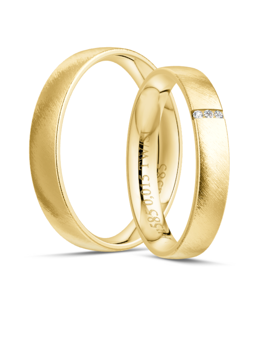 Klassische Trauringe in Gelbgold