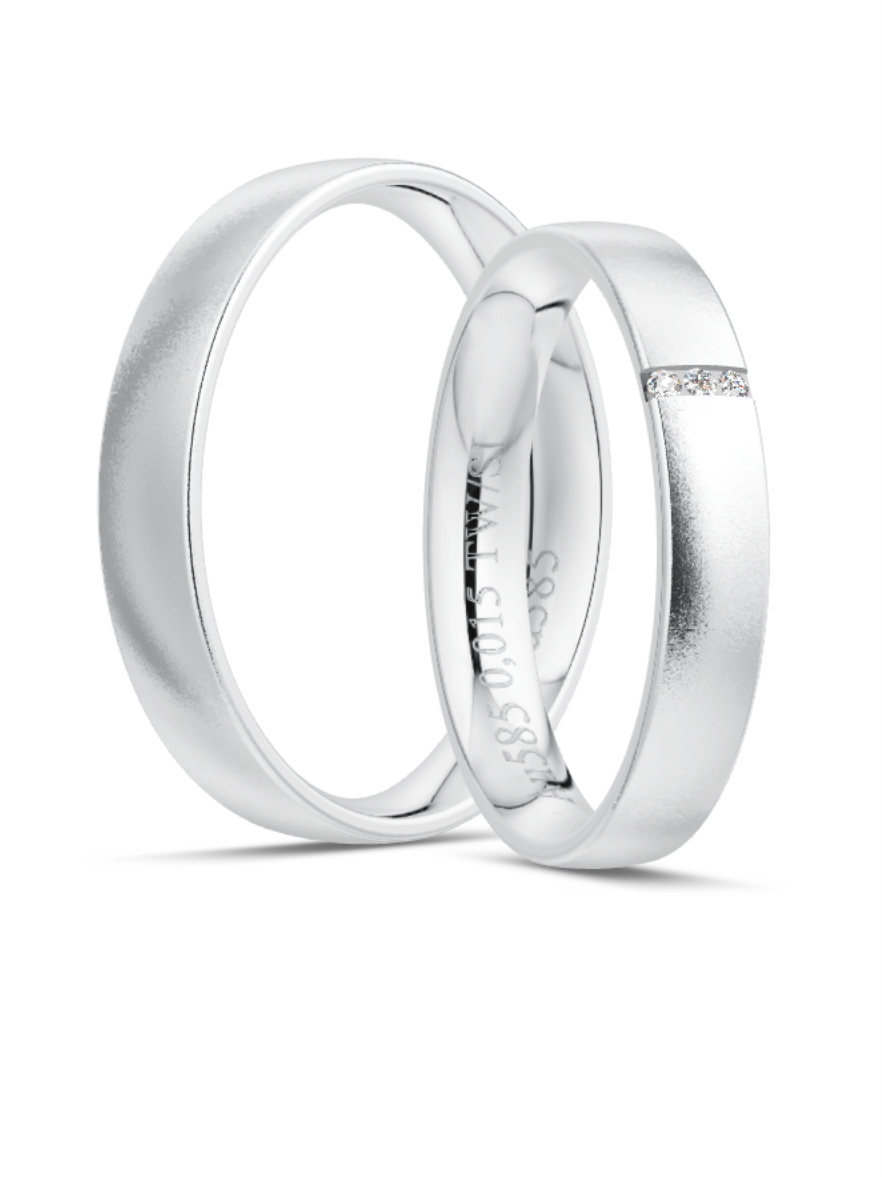 Klassische Trauringe in Weißgold