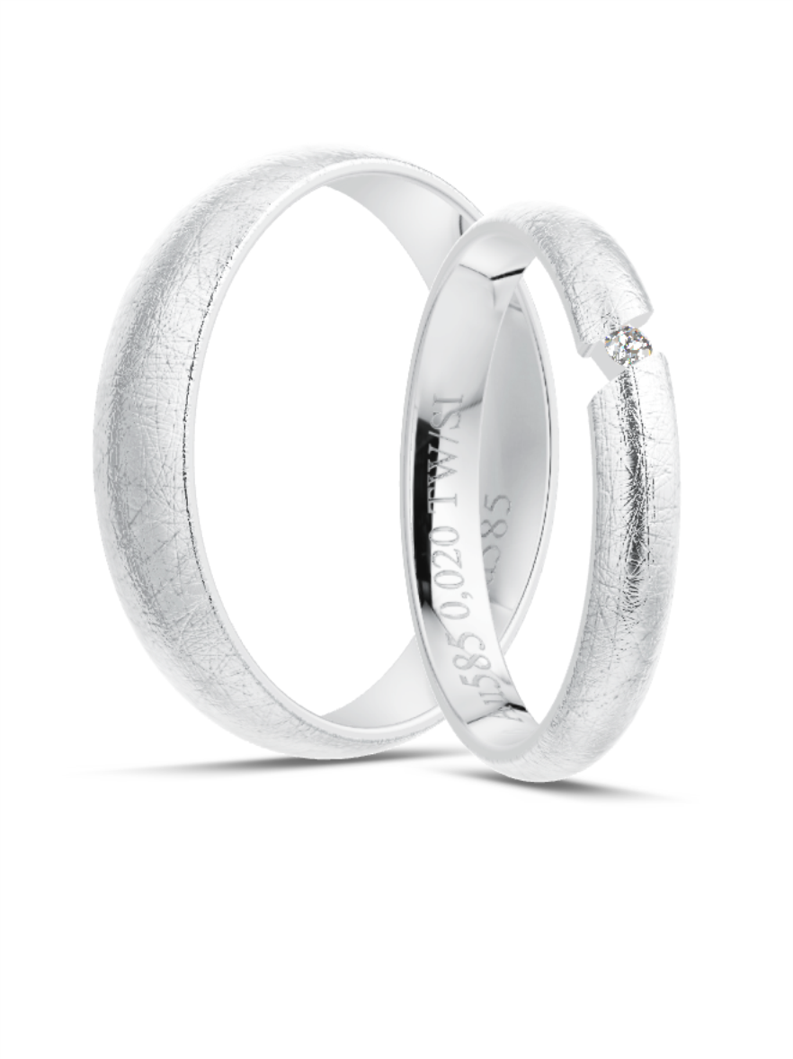 Klassische Trauringe in Weißgold