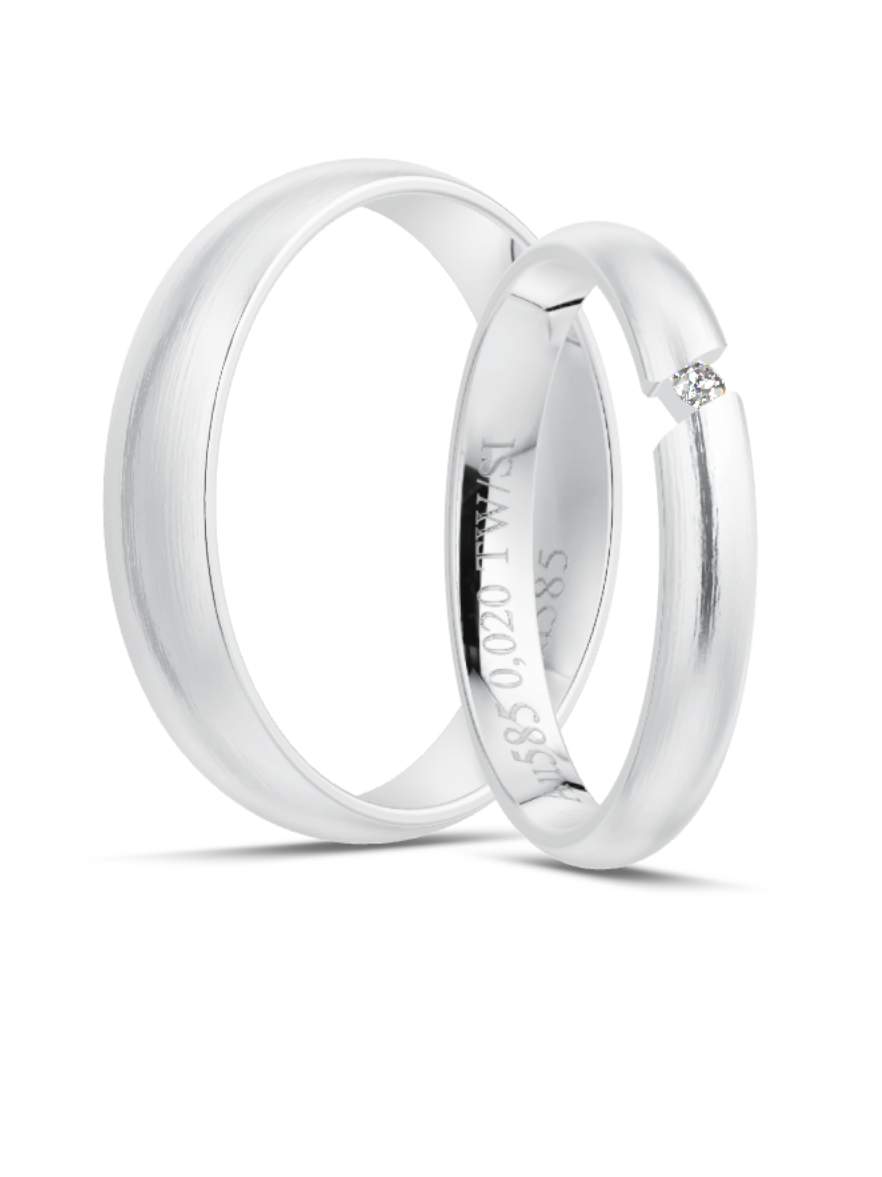 Klassische Trauringe in Weißgold