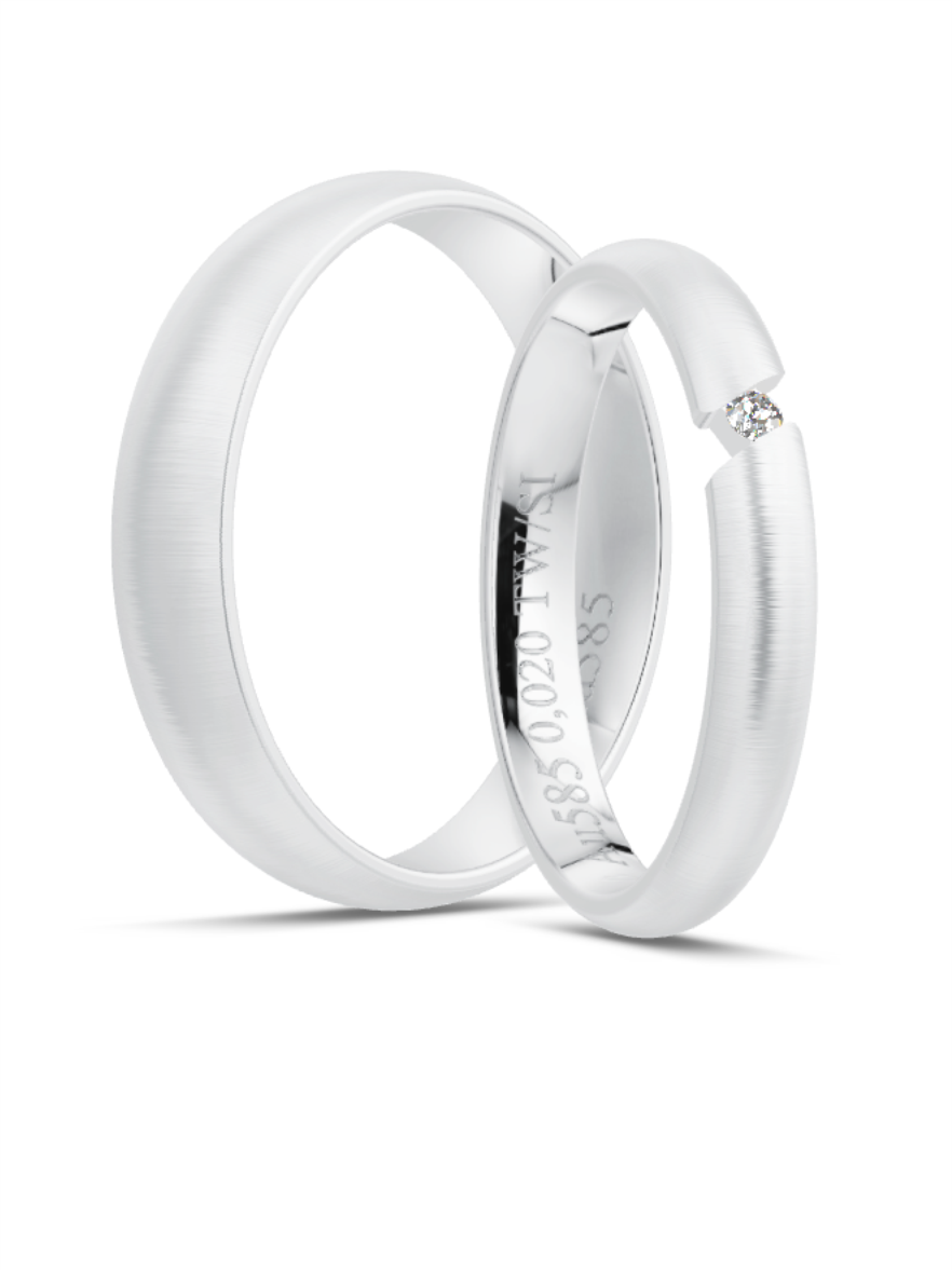 Klassische Trauringe in Weißgold