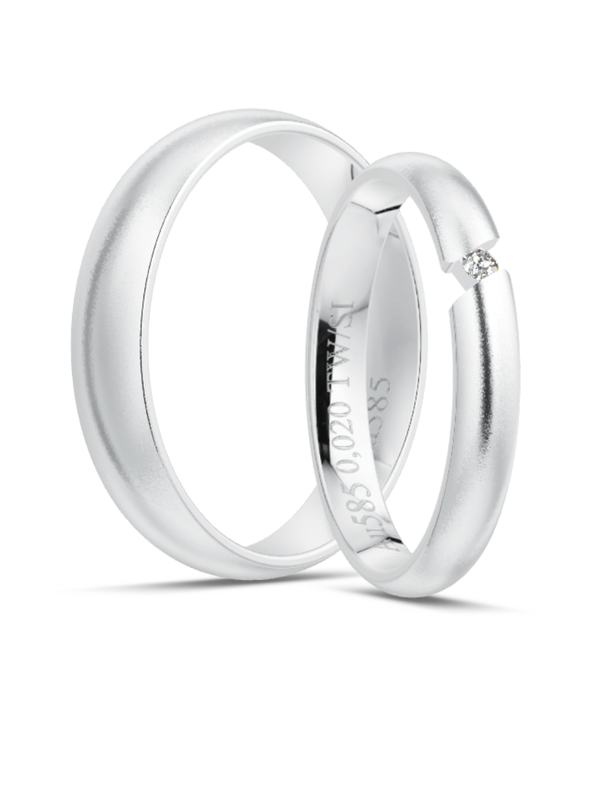 Klassische Trauringe in Weißgold