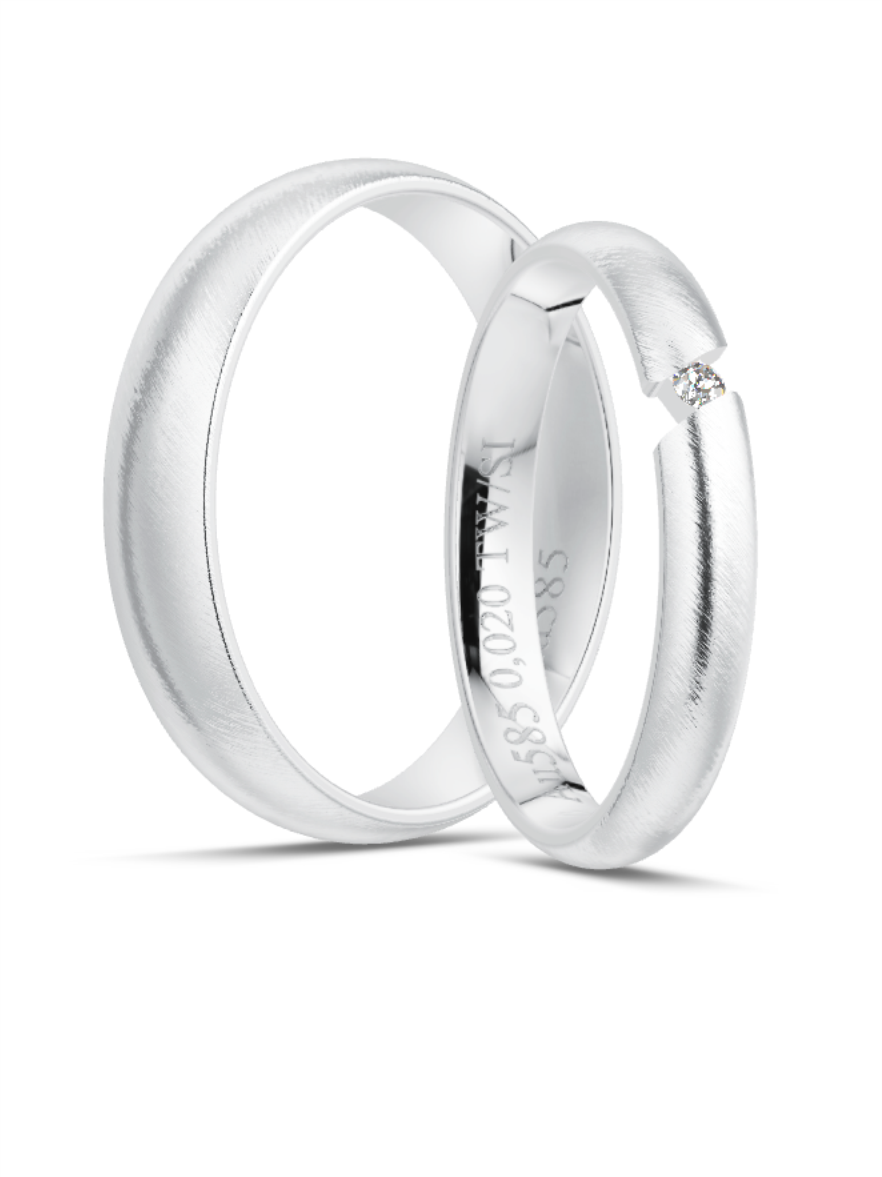 Klassische Trauringe in Weißgold