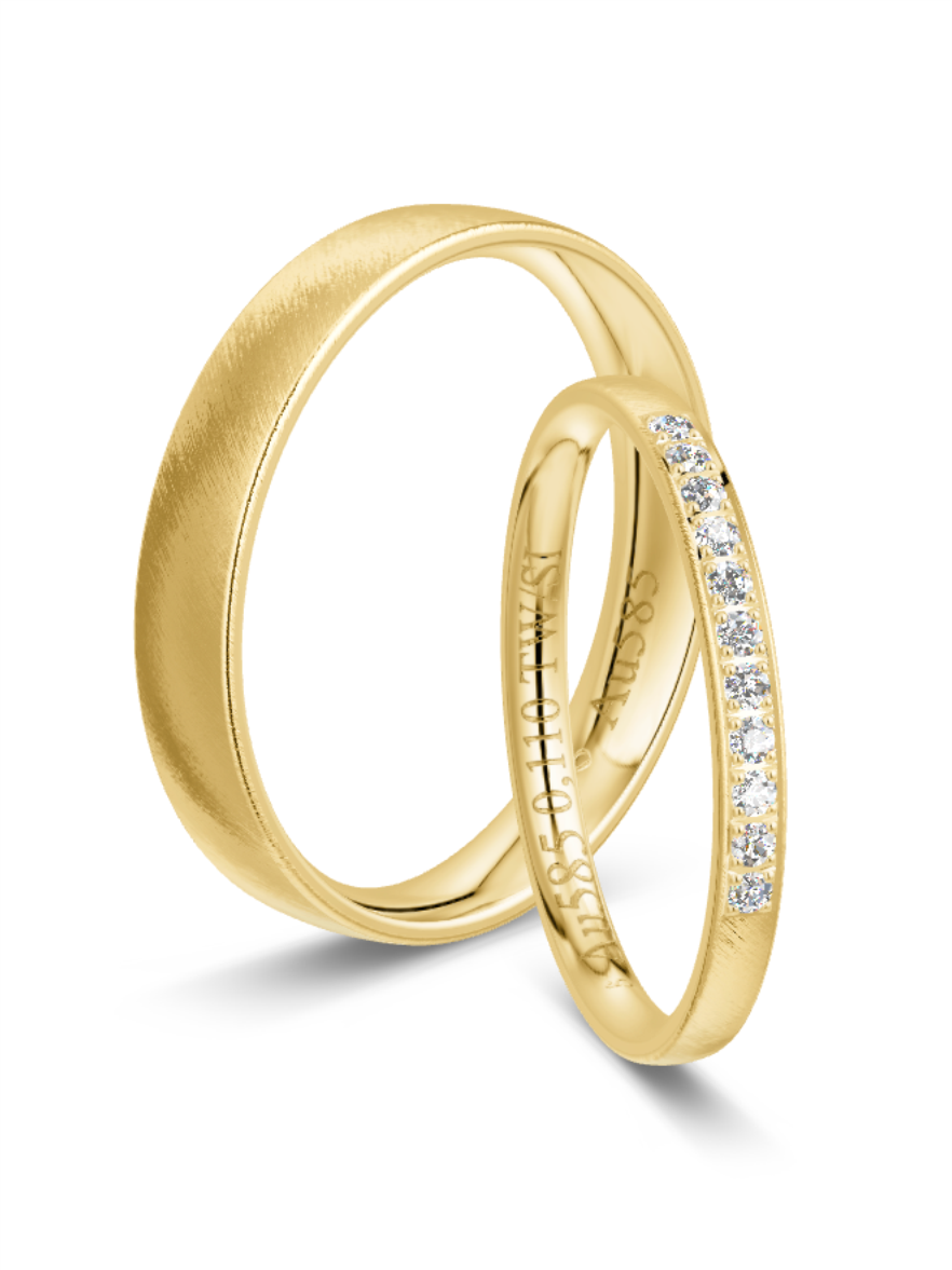 Klassische Trauringe in Gelbgold