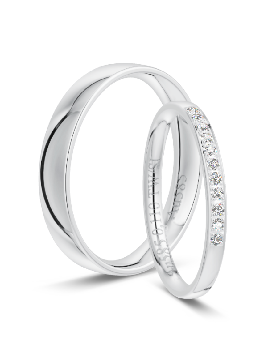 Klassische Trauringe in Weißgold