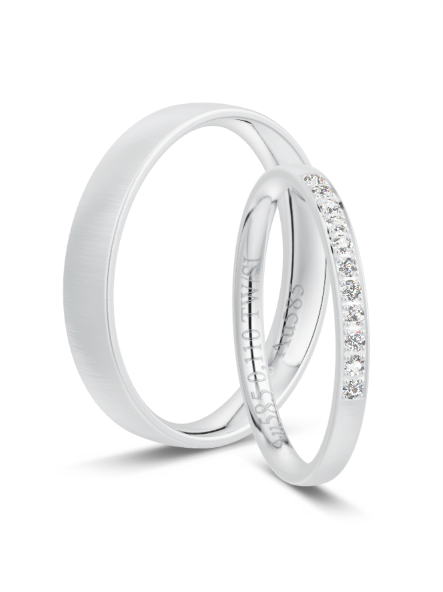 Klassische Trauringe in Weißgold