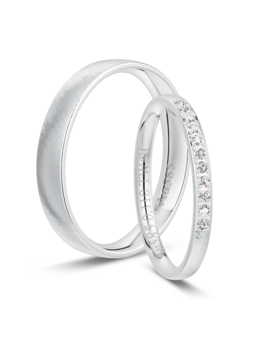 Klassische Trauringe in Weißgold