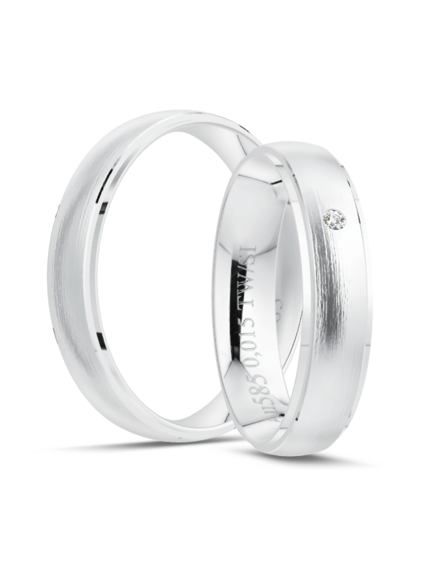 Klassische Trauringe in Weißgold