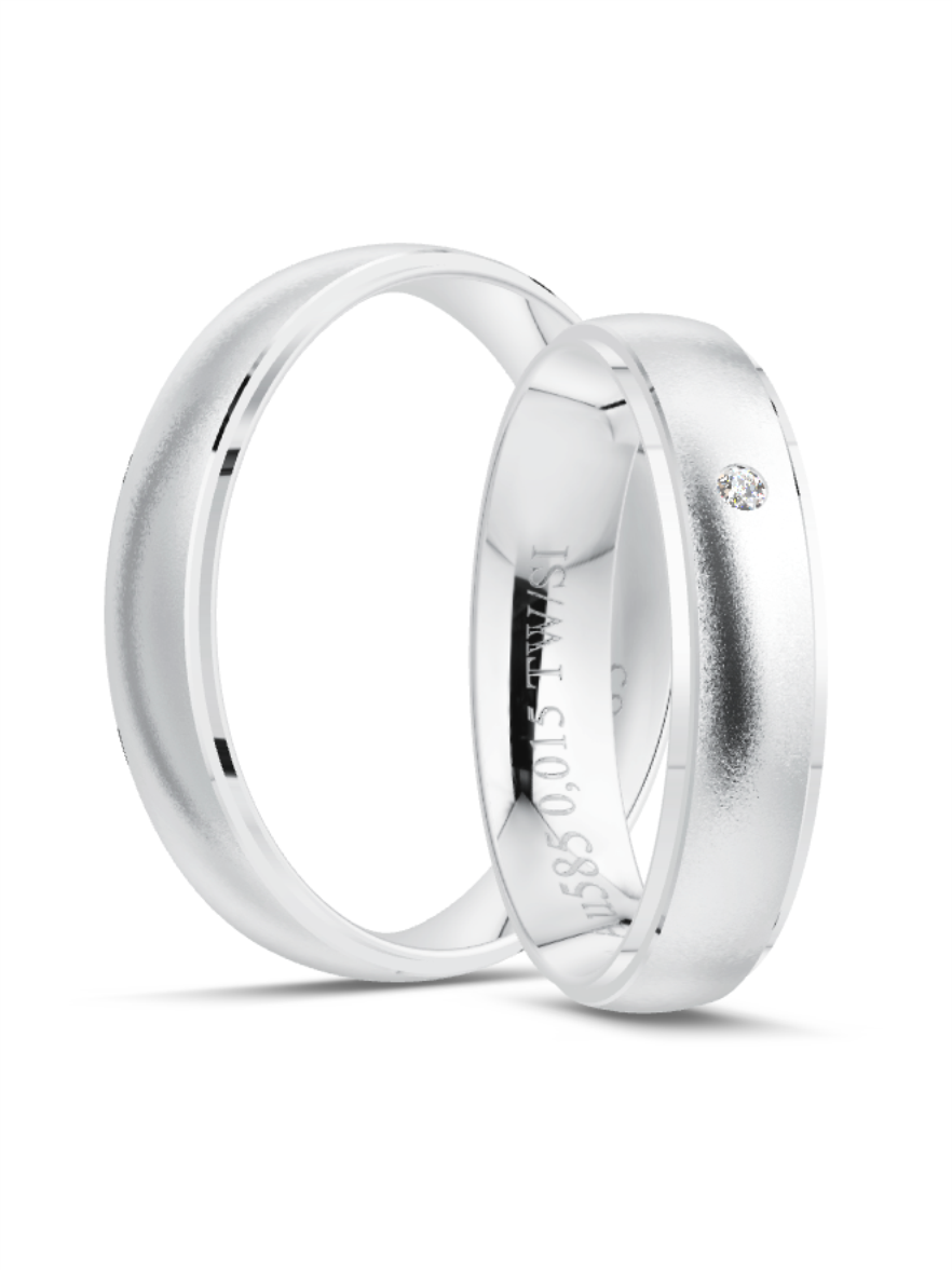 Klassische Trauringe in Weißgold