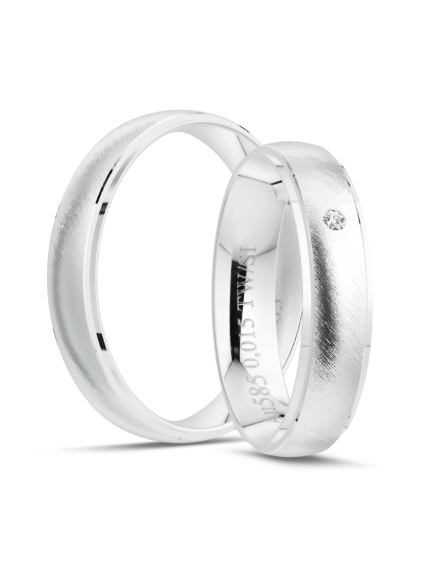 Klassische Trauringe in Weißgold