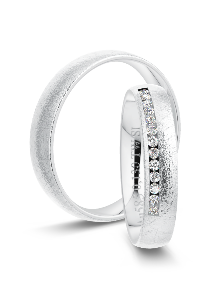 Klassische Trauringe in Weißgold