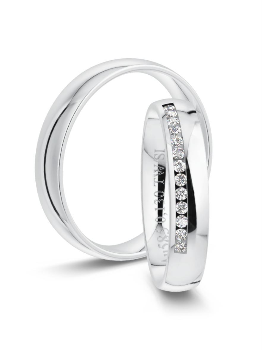 Klassische Trauringe in Weißgold