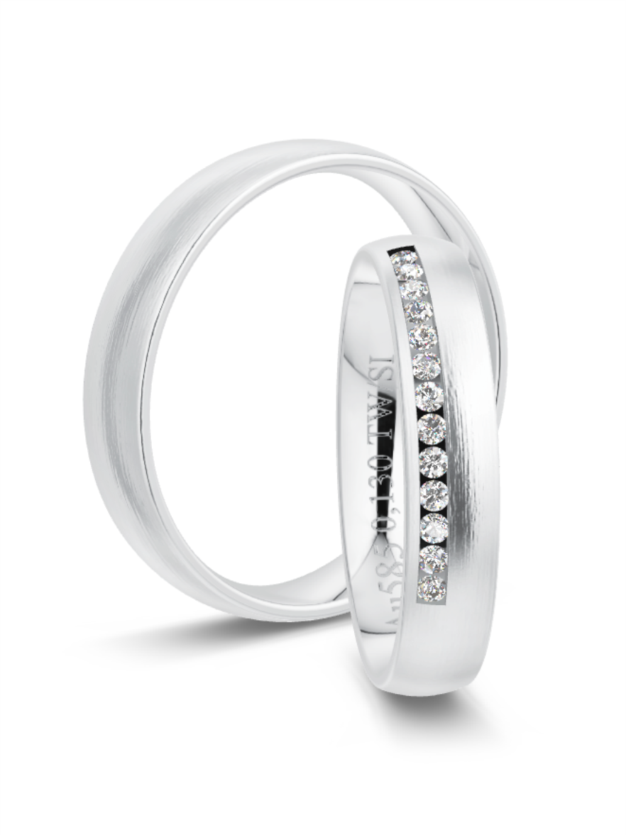 Klassische Trauringe in Weißgold