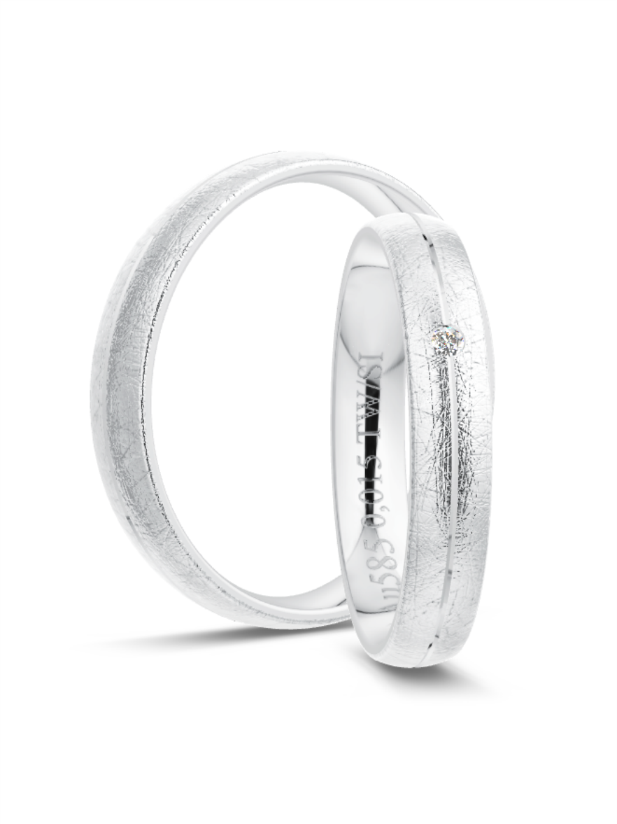 Klassische Trauringe in Weißgold