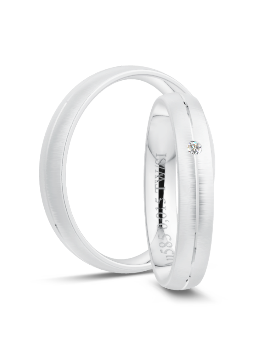 Klassische Trauringe in Weißgold