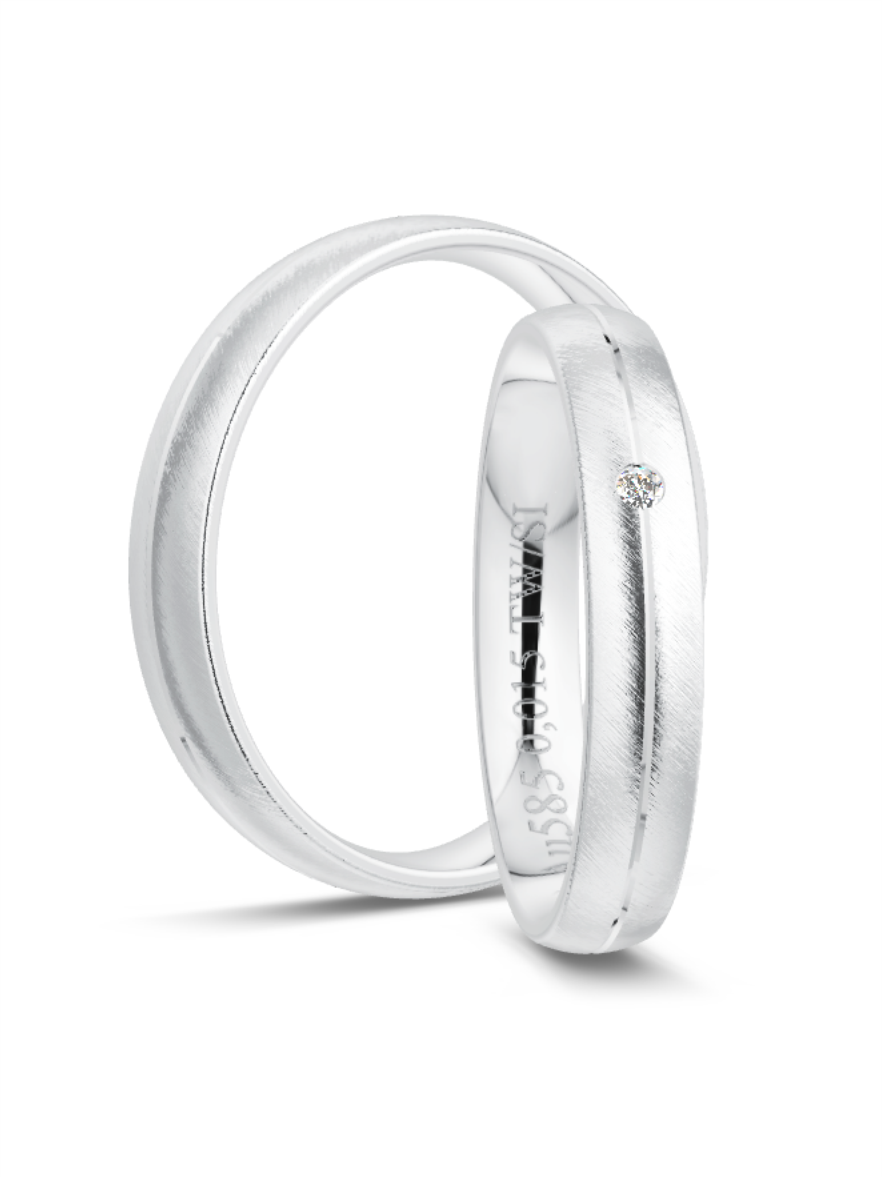 Klassische Trauringe in Weißgold